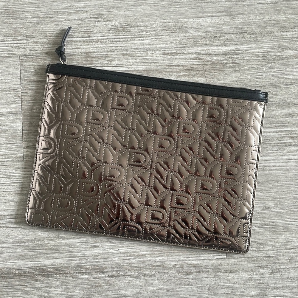 DKNY Silver Metallic Clutch